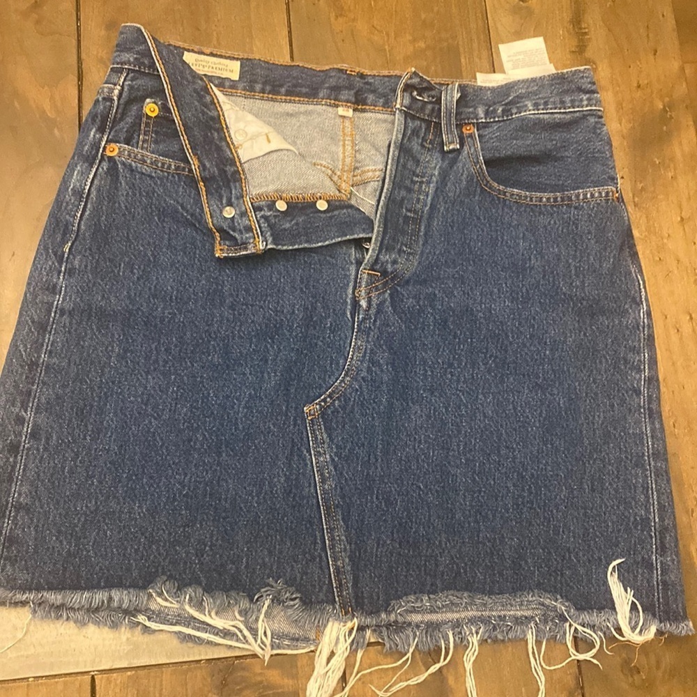 Levi's Blue Denim Midi Skirt
